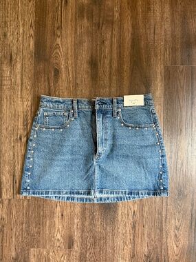 Abercrombie Studded Denim Mini Skirt NWT Size 29
